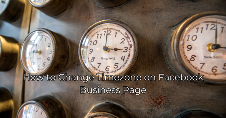 How to Change Timezone on Facebook Business Page